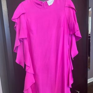 Nicole Miller dress - hot pink ruffle down the sides. Size 2